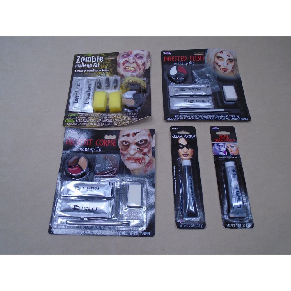 Vintage Halloween Makeup Kit Lot, Fun World, Corpse, Zombie Kit, Flesh VTG